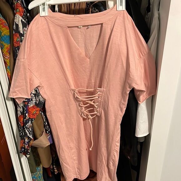 Pastel pink shirt dress - Picture 3 of 3